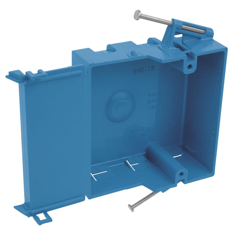 Thomas & Betts Carlon® SNO-18 New Work Outlet Box With Hinge Closure, PVC, 18 cu-in Capacity, 1 Gangs