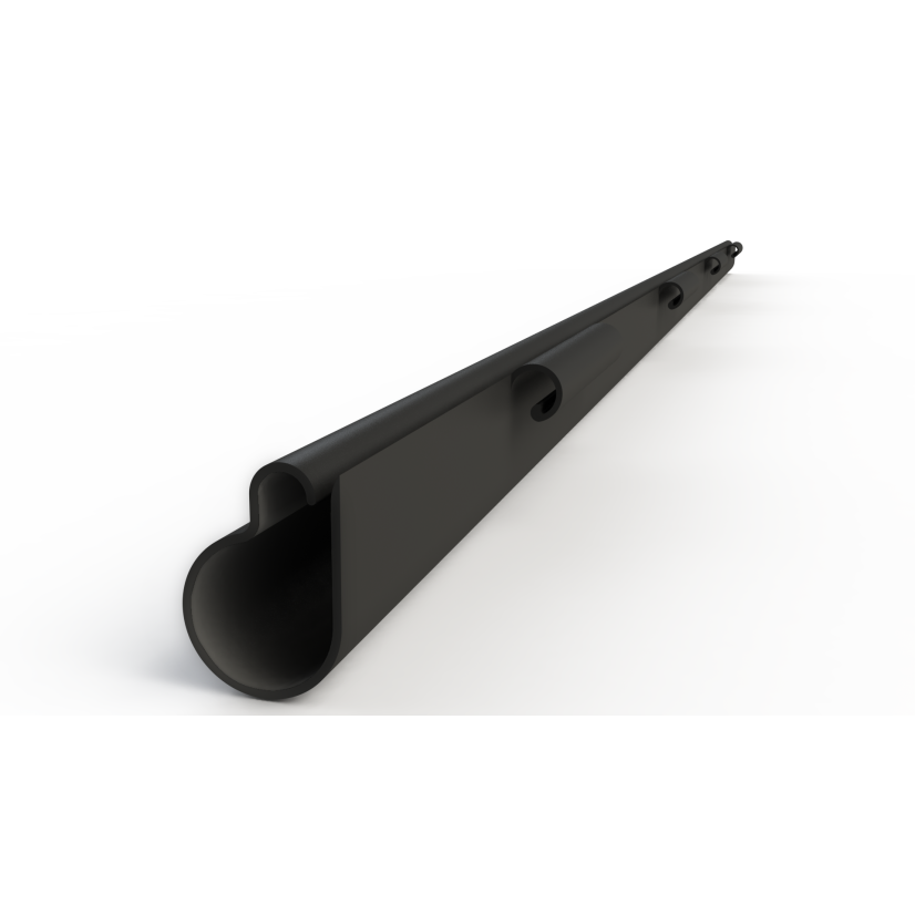 Unirac 00802RT Rail Tray, For Use With E-BOSS Electrical Balance of System, 1 and 3/4 in EMT, Conduit, PVC and Rigid Conduit, PVC, Black