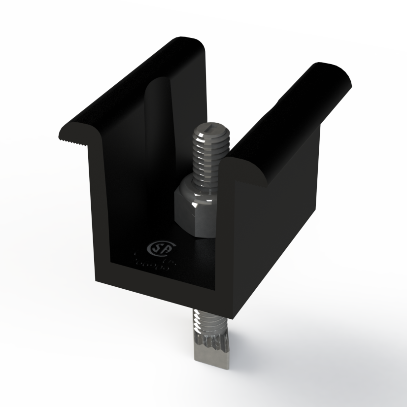 Unirac 302030D Pro Series Universal Mid Clamp, For Use With SOLARMOUNT Rail Based Mounting System, Aluminum, Black