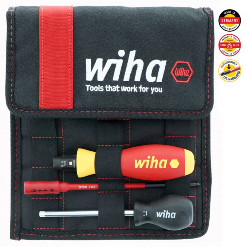 Wiha Tools 28789 11 Piece Insulated TorqueVario-S and SlimLine Blade Set