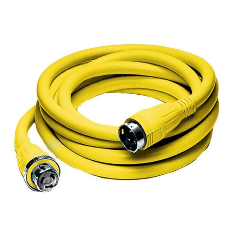 Hubbell Wiring Device-Kellems HBL61CM52 Grounding Marine Grade Pre-Wired Standard Ship To Shore Power Cable Set, Electrical Ratings: 125/250 V AC, 50 A, 12500 W, 1-Phase, 0.845 in, 600 in L Cord, (4) Conductors