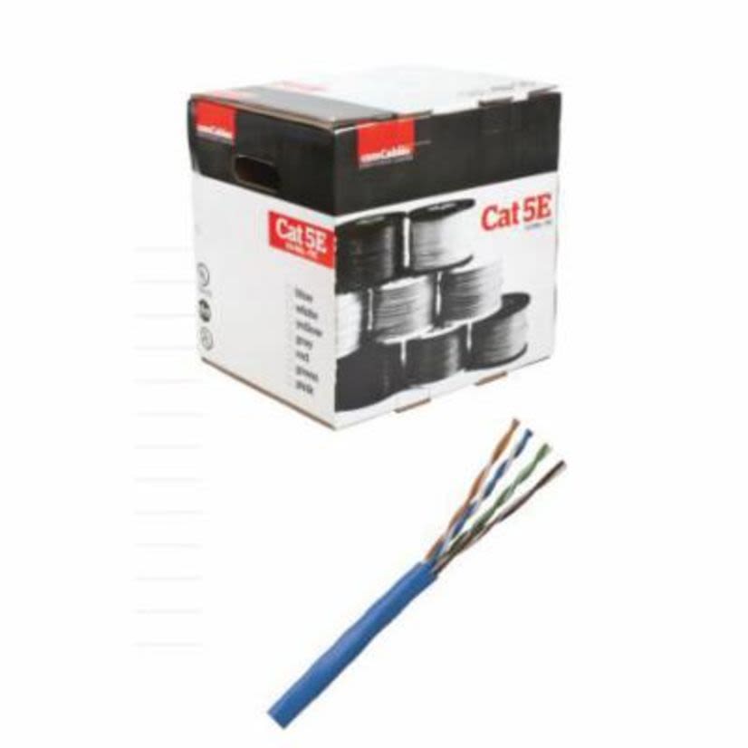 comCables BC-C5EPVC-BL Cat 5e Enhanced Cable, (8) 24 AWG UTP Bare Solid Copper Conductor, 1000 ft L