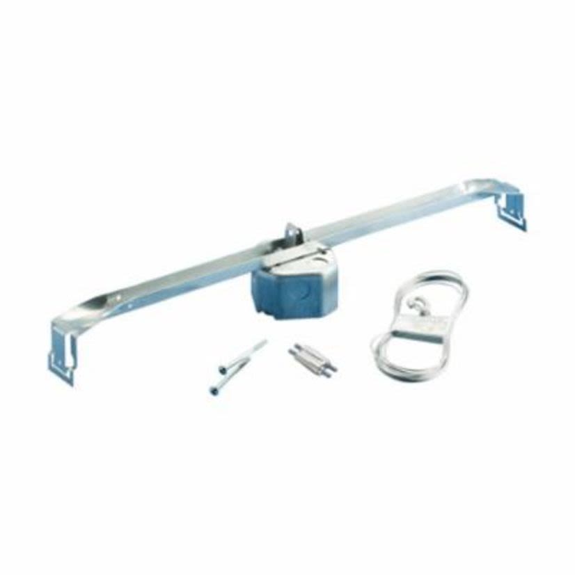 nVent CADDY 512HDFM35 Heavy Duty Fan Fixture Mount Kit, Steel, 35 lb Capacity, 2 Gangs, 7 Knockouts, 4 in L x 4 in W x 2-1/8 in D