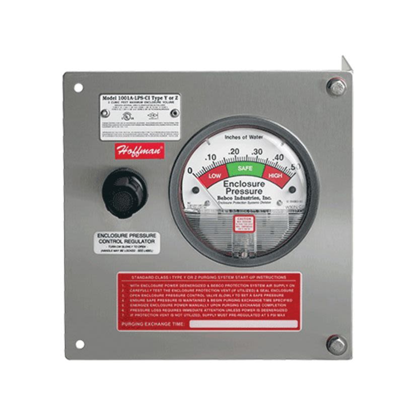 nVent HOFFMAN A1001YZUMC2 HL Series Type Y/Z Small Volume Purging/Pressurization System, 9 in L x 9 in W x 5 in D, NEMA 4/4X/12 NEMA Rating, 316 Stainless Steel
