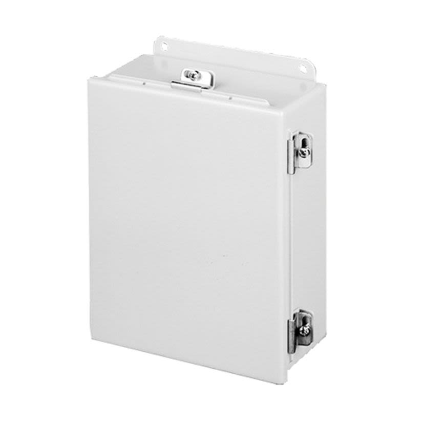 Hoffman A1412CHNF Junction Box, 14 in H x 12 in W x 6 in D, Continuous Hinged/Screw Clamp Cover, NEMA 4/IP66 NEMA Rating, Steel