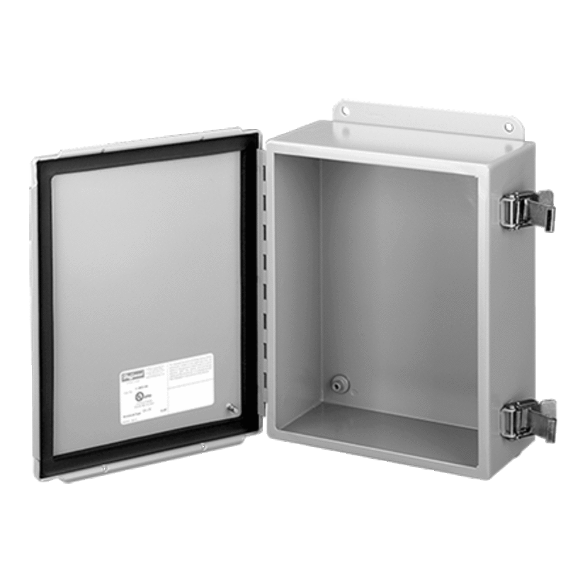 nVent HOFFMAN A604CHQR A51 Junction Box, 6 in H x 4 in W x 3 in D, Continuous Hinged Cover, NEMA 12/IP65 NEMA Rating, Steel