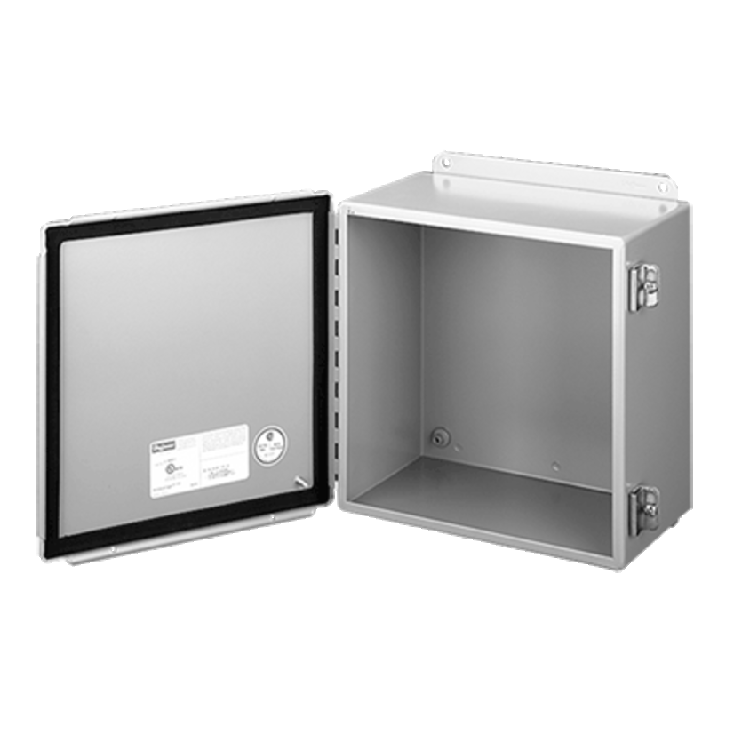 Hoffman A1614CHS Junction Box, 16 in H x 14 in W x 6 in D, Continuous Hinged/Screw Clamp Cover, NEMA 12/13/IP65 NEMA Rating, Steel