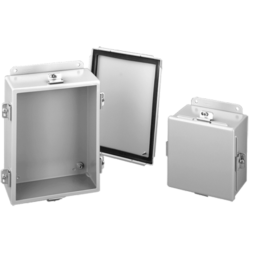 nVent HOFFMAN A1008NF Junction Box, 10 in H x 8 in W x 4 in D, Screw Clamp/Solid Cover, NEMA 4/IP66 NEMA Rating, Steel