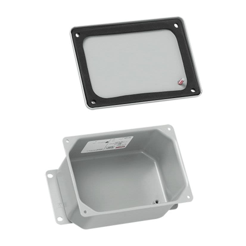 Hoffman A843DSC Contoured Junction Box, 8 in H x 4 in W x 2-3/4 in D, Flat Screw Cover, NEMA 4/IP66 NEMA Rating, Steel