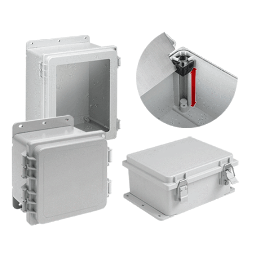 nVent HOFFMAN POLYPRO™ PCR Light Weight Wall Mount Enclosure, 12.08 in L x 10.09 in W x 6.38 in D, NEMA 4X/IP66, Polyester