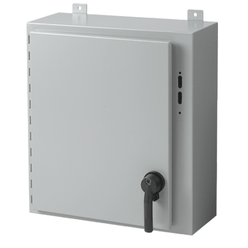 nVent HOFFMAN A30SA2210LPPL A25 Preferred Cutout Disconnect Enclosure With Handle, 30 in L x 21.38 in W x 10 in D, 12/13 NEMA Rating, Steel