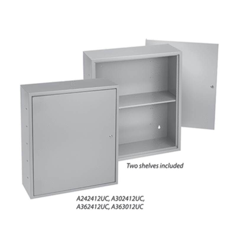 Hoffman A242412UC A1UC Locking Shelf Model Utility Cabinet, 24 in L x 24 in W x 12 in D, NEMA 1/IP30 NEMA Rating, Steel