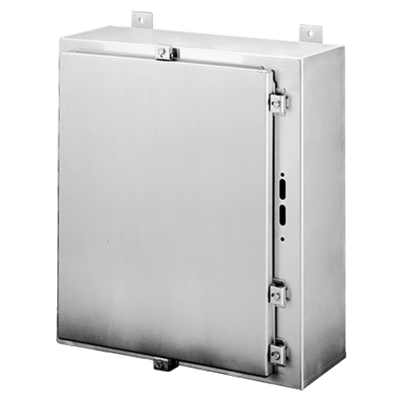 nVent HOFFMAN A48HS3712SSLP A19S Disconnect Enclosure With Clamp, 48 in L x 37.38 in W x 12 in D, NEMA 4X/IP66 NEMA Rating, 304 Stainless Steel