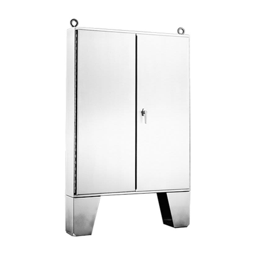 nVent HOFFMAN A604812SSLP A12S 2-Door Enclosure With Floor Stand, 60.06 in L x 48.06 in W x 12.06 in D, NEMA 12/IP55 NEMA Rating, 304 Stainless Steel