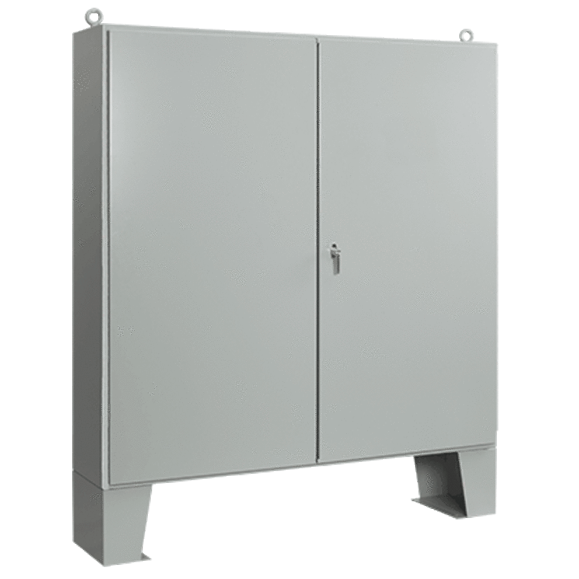 nVent HOFFMAN A12L 2-Door Floor Mount Enclosure With Floor Stand, 60.06 in L x 60.06 in W x 10.06 in D, NEMA 12/IP55