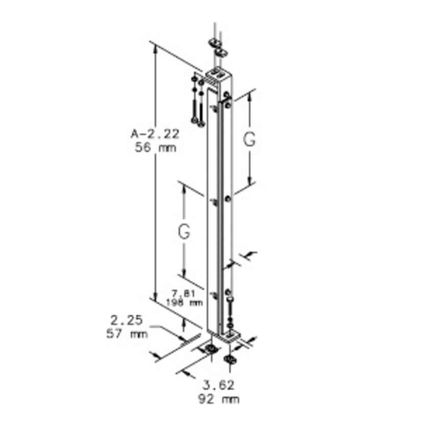 nVent HOFFMAN A72FSCPS A80 Center Panel Support, For Use With 72 in NEMA 12 2-Door Free-Standing Enclosures, Steel, White