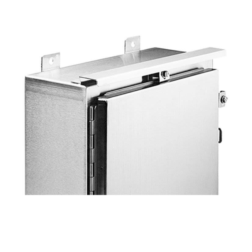 nVent HOFFMAN ADK24SS6 A4SY Drip Shield Kit, For Use With 24 in NEMA 4/4X 1-Door Free-Standing Wall Mount Enclosures, 316L Stainless Steel, Gray