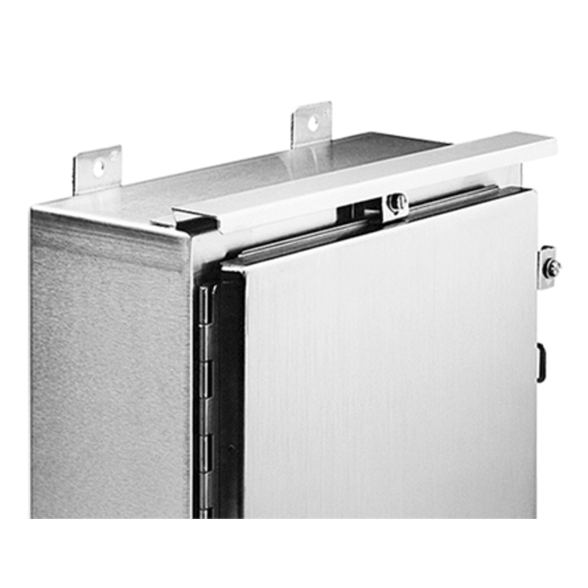 nVent HOFFMAN ADK30SS6 A4SY Drip Shield Kit, For Use With 30 in NEMA 4/4X 1-Door Free-Standing Wall Mount Enclosures, 316L Stainless Steel, Gray