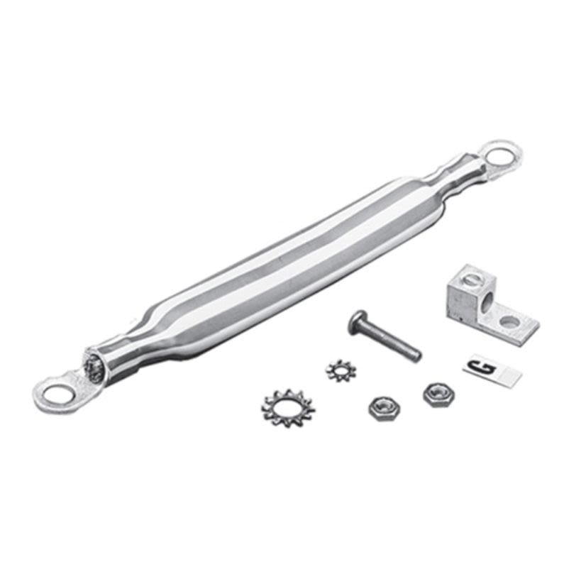 nVent HOFFMAN AGS416 A80 Braided Grounding Strap, For Use With Electrical Enclosures, 4 AWG Wire, 16.19 in L Between Ring Terminal, 0.406 in Dia Ring Terminal Hole, Copper