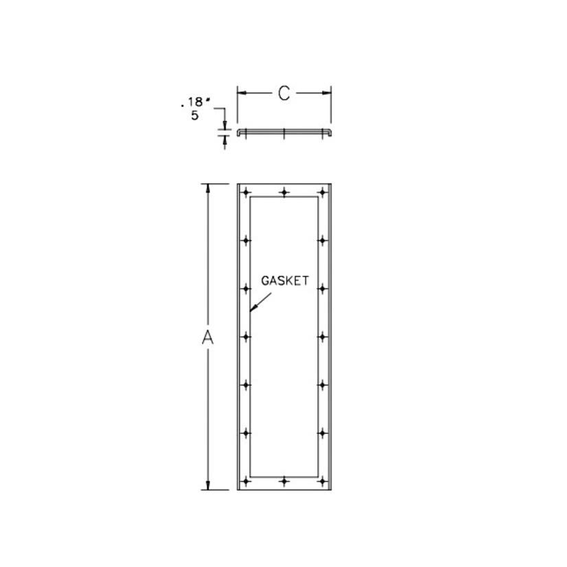Hoffman AMOD7218FEP A34Y Flat End Plate, For Use With NEMA 12 Modular Disconnect Enclosures, Steel