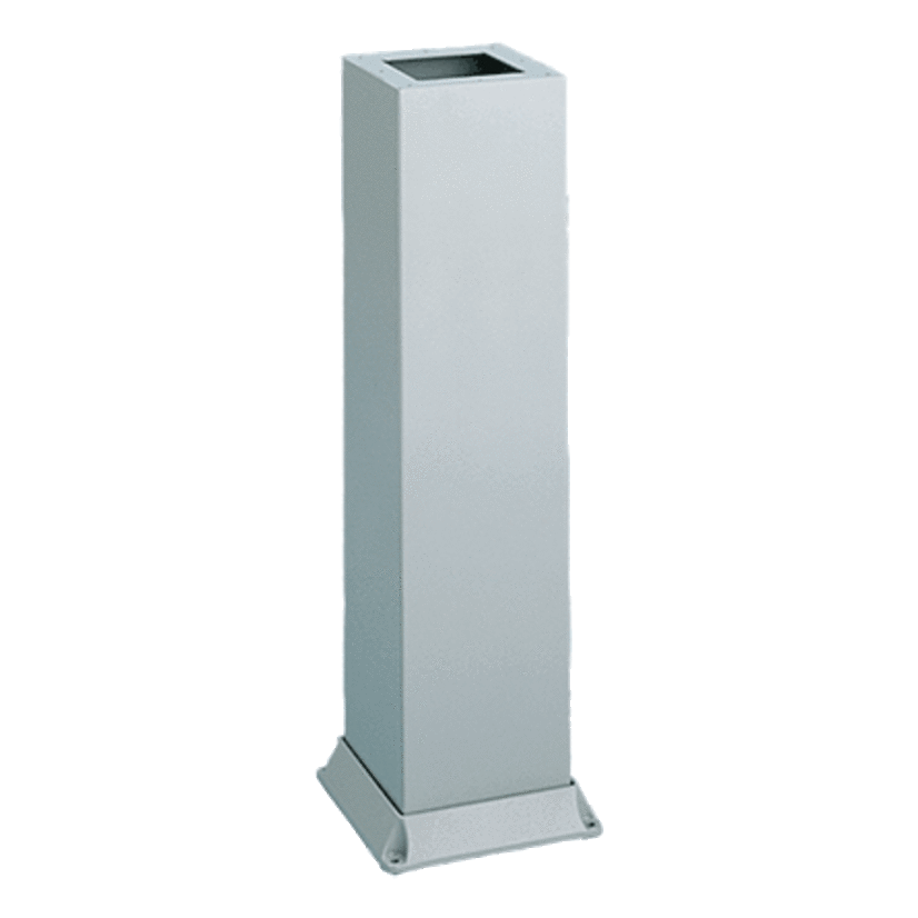 nVent HOFFMAN AP33B44 P1 Bolt Down Pedestal, 33 in L x 4 in W x 4 in D, For Use With CONCEPT™ and INLINE™ 4 x 4 in Pedestal HMI Enclosures and ProLine™ 8 x 8 in Pedestal Sloped Front Enclosures, Steel, Medium Gray