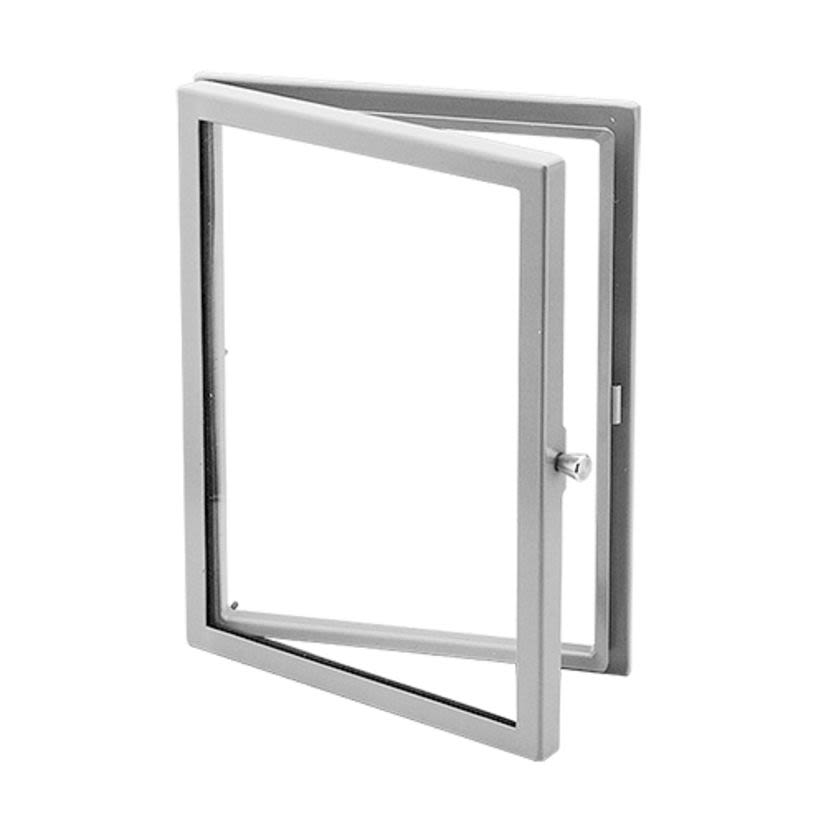 Hoffman APWK2016H A80W Hinged Window Kit, 18.28 in H x 14.28 in W, 18.44 in H x 14.44 in W Cut Out, 20 in H x 16 in W x 1.49 in D, Steel, Medium Gray, Polyester Powder Painted