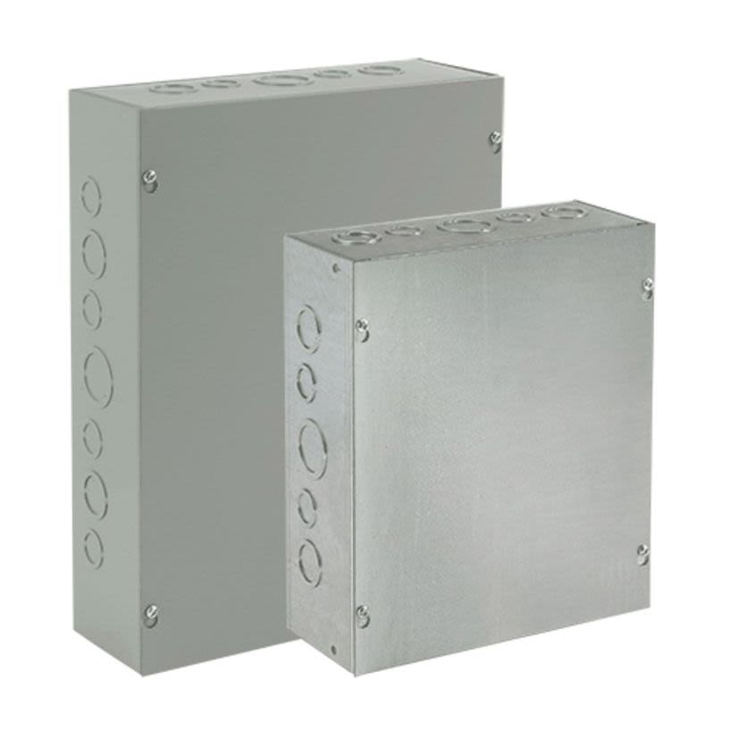nVent HOFFMAN ASG12X12X4NK A90P1 Pull Box, 12 in L x 12 in W x 4 in D, Screw Cover, NEMA 1/IP30 NEMA Rating, Steel