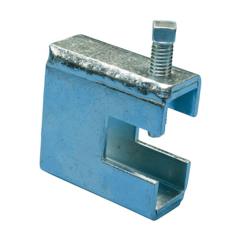 nVent CADDY BC130025EG Standard Duty Welded Beam Clamp, 1/4 in Rod, 7/8 in THK Flange, 650 lb Static Load, Steel, Electro-Galvanized