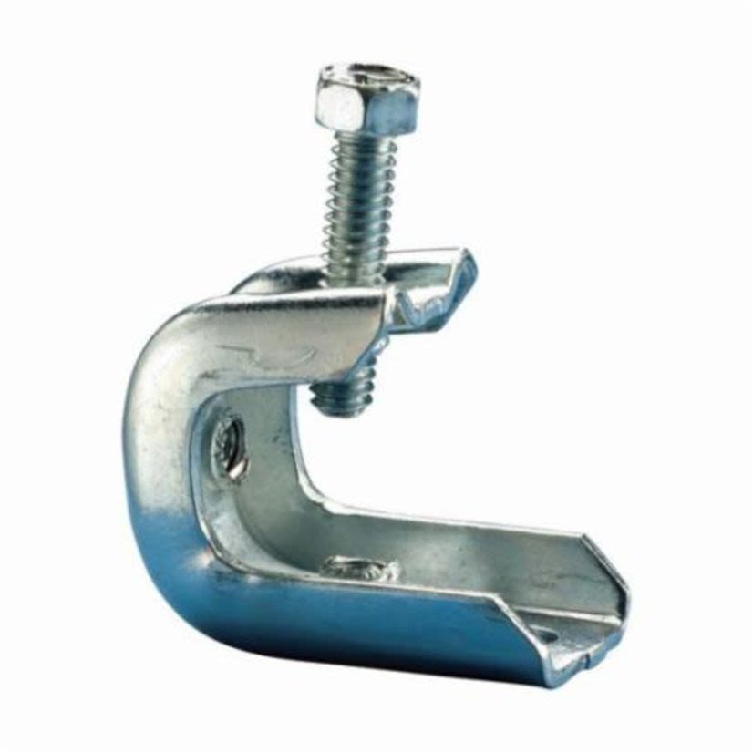 nVent ERICO BC200 Beam Clamp, 1/4 in Rod, 1/2 in THK, 123 lb Load, Steel, Electro-Galvanized