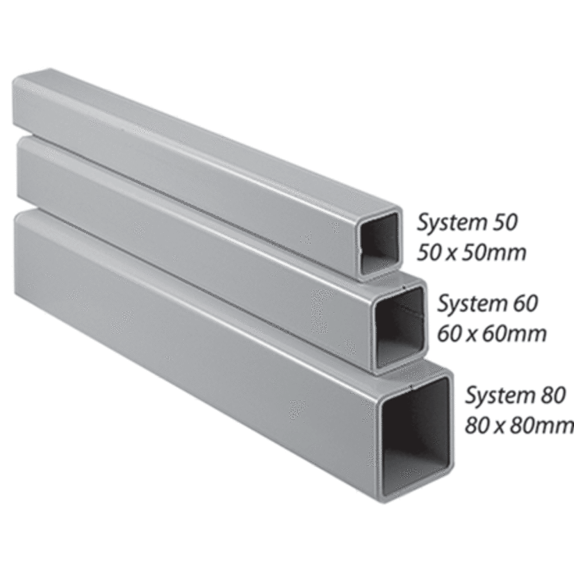 Hoffman COMPACT CCS8T10 CS4 Rectangle Mounting Tube, 39 in L x 3.1 in W x 3.1 in H, For Use With COMPACT Series 4 System 80 Pendant Arms, Steel, Light Gray