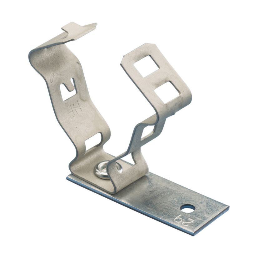 nVent CADDY CNB812M Snap Close Conduit Clamp With Nail Bracket, 1/2 in, 3/4 in Conduit, 0.709 to 1.181 in OD, Spring Steel/Steel