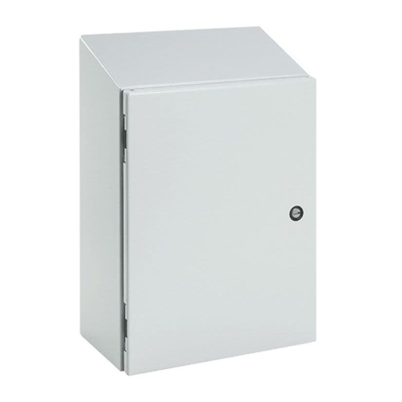nVent HOFFMAN CONCEPT CSD20168ST CW2 1-Door Sloped Top Enclosure, 20 in L x 16 in W x 8 in D, NEMA 4 NEMA Rating, Steel