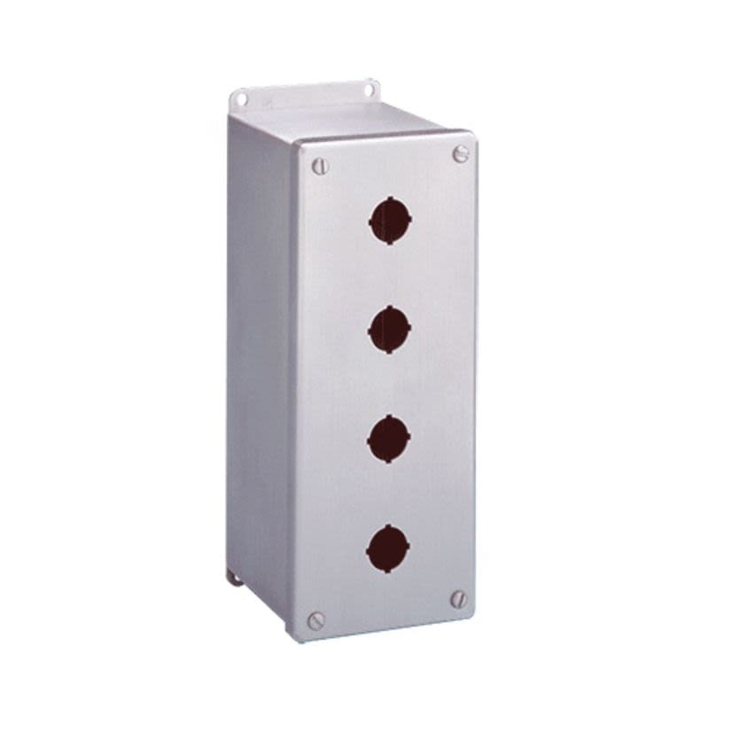 nVent HOFFMAN E1PBGXSS PB1S Extra Deep Pushbutton Enclosure, 4 in L x 4 in W x 4-3/4 in D, 1 Outlets, NEMA 4X/IP66 NEMA Rating, 304 Stainless Steel