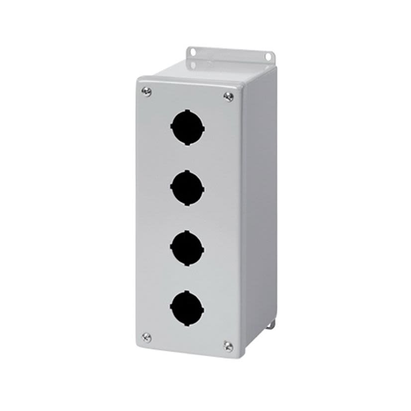 nVent HOFFMAN E1PBX4 PB1 Extra Deep Pushbutton Enclosure, 4 in L x 4 in W x 4-3/4 in D, NEMA 4/IP66 NEMA Rating, Steel