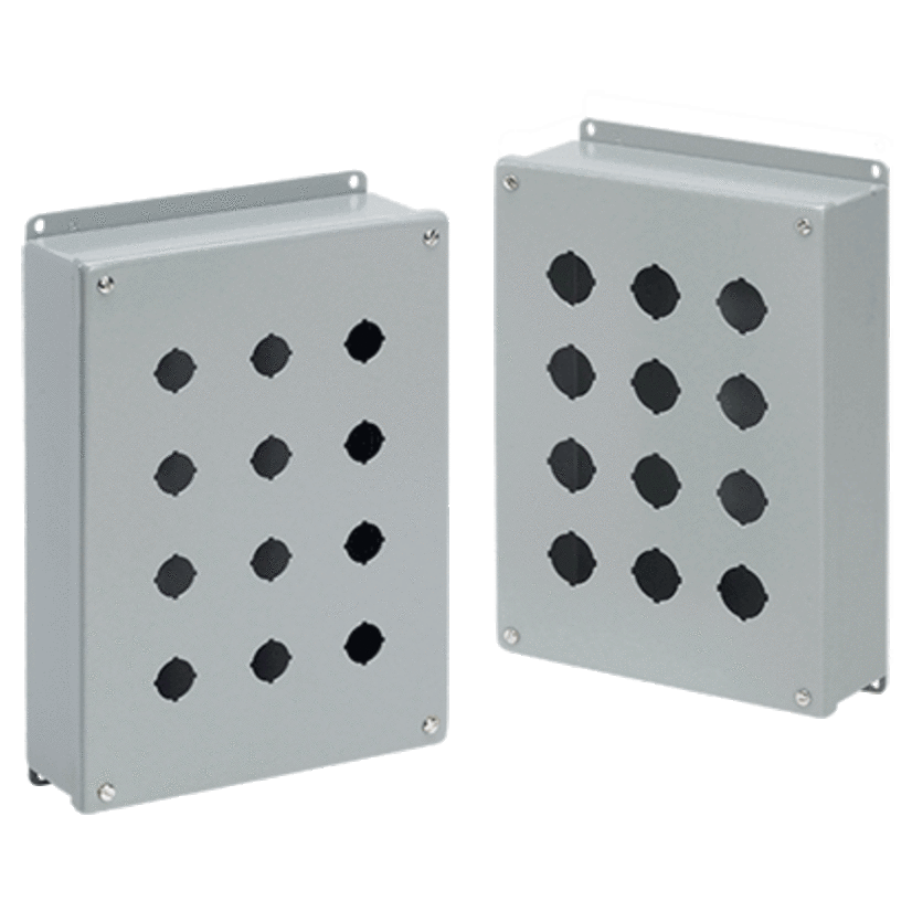 nVent HOFFMAN E1PB PB1 Pushbutton Enclosure, 3-1/2 in L x 3-1/4 in W x 2-3/4 in D, Steel, NEMA 12/IP65