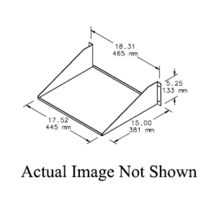 nVent HOFFMAN ESHA19 DACCY Single Sided Solid Shelf, 5-1/4 in H x 18.31 in W x 15 in D, 3RU Rack, Aluminum