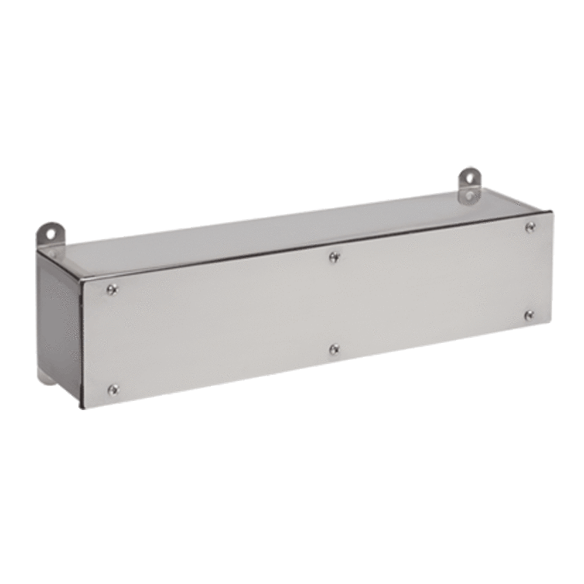 nVent HOFFMAN F6636SCSS F24 Series Angled Wiring Trough, 36 in L x 6 in W x 7-1/2 in H, Threaded Cover, 304 Stainless Steel