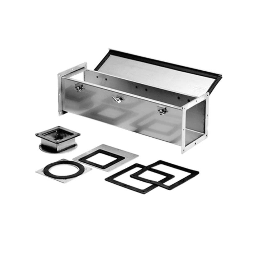 Hoffman F66W24SS F22 Feed Through Straight Section Wireway, 24 in L x 6 in W x 6 in H, Butt Hinged Cover, 304 Stainless Steel