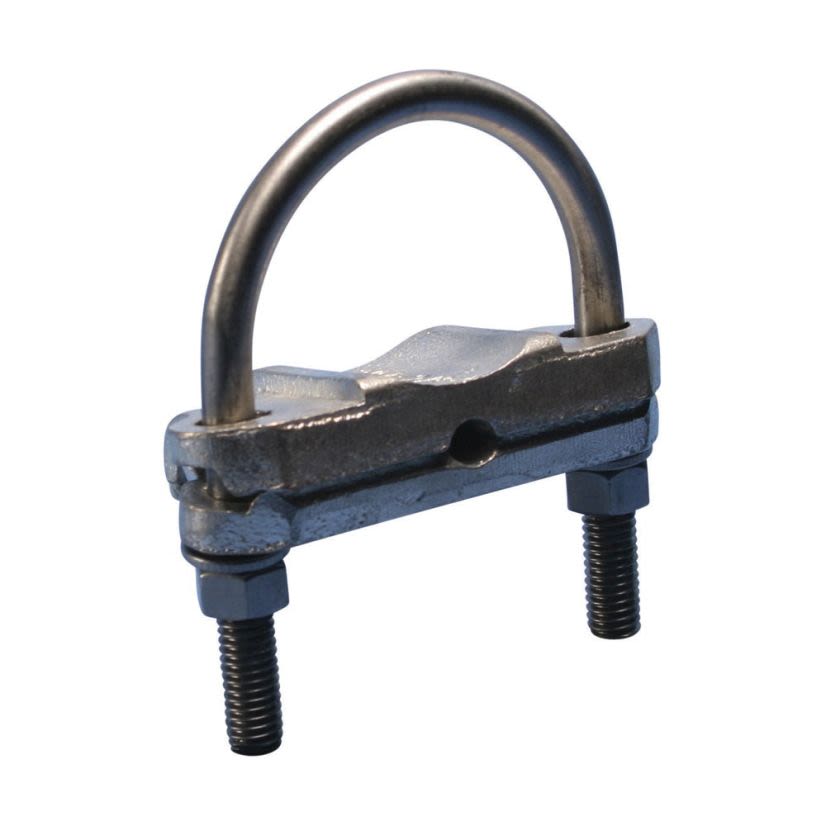 nVent ERICO FC076 Fence Clamp, 2/0 AWG Solid to 250 kcmil Stranded, 50 to 120 sq-mm Stranded Conductor, 304 Stainless Steel/Bronze
