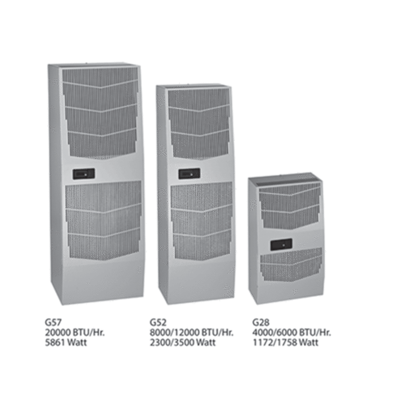 nVent HOFFMAN Spectracool™ G280446G050 MCLG 3-Phase Indoor Enclosure Air Conditioner, 460 VAC, 1.3/1.4 A, 50/60 Hz, NEMA 12/3R/4 Enclosure, 4600 Btu/hr