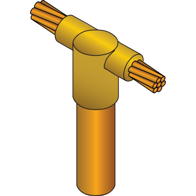 nVent ERICO CADWELD GTC182Q Type GT Weld Metal Mold, 4/0 AWG Concentric Conductor, 3/4 in Rod, Cable to Ground Rod/Other Rounds Connection, Copper/Graphite