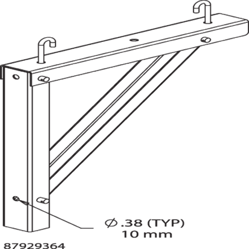 nVent HOFFMAN LMTSB24B DCR Modular Triangle Support Bracket Kit, For Use With 24 in Cable Runway, Steel, Black