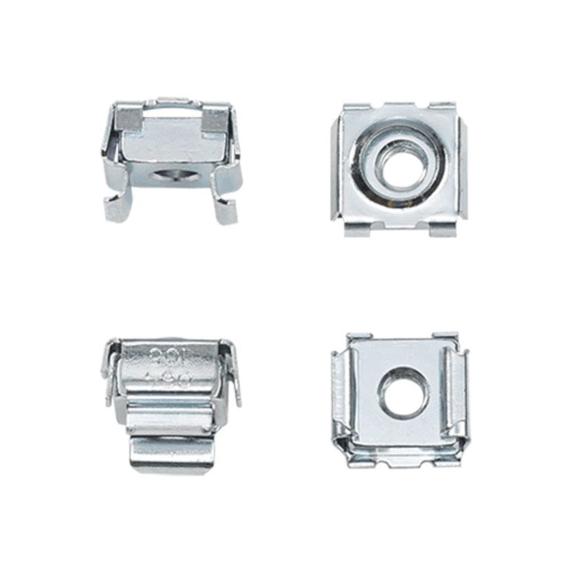 nVent HOFFMAN P1032CN Cage Nut Package, For Use With Square Hole Rack Angles, #10-32 Cage Nut, UNF Thread, Steel, Silver