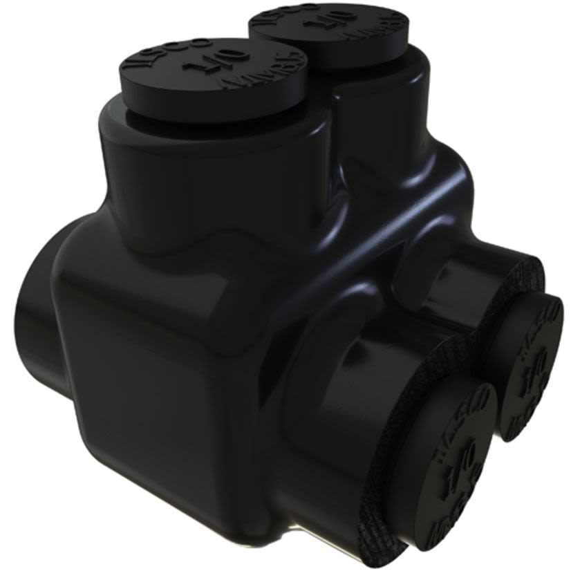 nVent ILSCO PBTD-2-1/0 Type PBTD 2-Sided Entry 2-Port Dual Rated Insulated Multi-Tap Connector, Aluminum/Copper Conductor, Aluminum