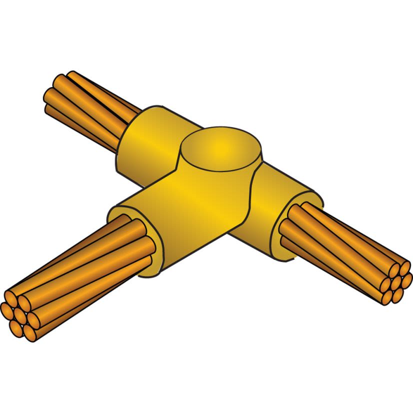 nVent ERICO CADWELD TAC2Q2Q Type TA Weld Metal Mold, 4/0 AWG Concentric Run/Tap Conductor, Cable to Cable Connection, Graphite