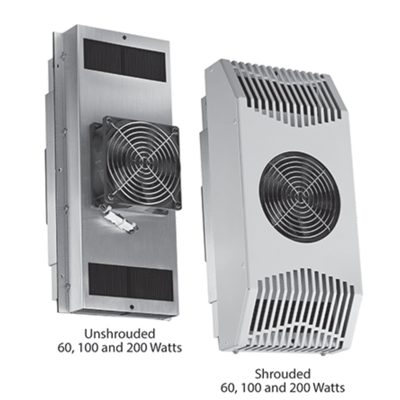 nVent HOFFMAN TE121024010 MCLT Thermoelectric Cooler With Painted Shroud, 24 VDC, NEMA 12/3R/4/IP65 Enclosure, 321 Btu/hr