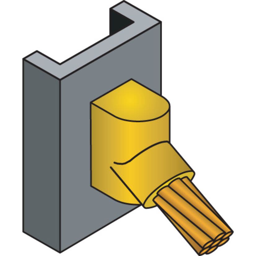 nVent ERICO CADWELD VSC2Q Type VS Weld Metal Mold, 4/0 AWG Concentric Conductor, Cable to Steel Connection, Graphite