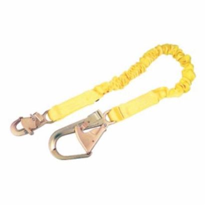 3M™ DBI-SALA® Fall Protection 1244321 ShockWave™2 Elastic Variable Shock Absorbing Lanyard, 130 to 310 lb Load, 6 ft L, Polyester Webbing Line, 1 Legs, Rebar Hook Anchorage Connection, Snap Hook Harness Connection Hook