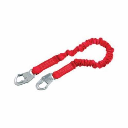 3M™ Protecta® Fall Protection 1340101 PRO™ Stretch Arc Flash Elastic Variable Shock Absorbing Lanyard, 130 to 310 lb Load, 6 ft L, Polyester Webbing Line, 1 Legs, Snap Hook Anchorage Connection, Snap Hook Harness Connection Hook