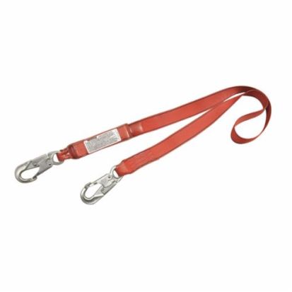 3M™ Protecta® Fall Protection 1341001 PRO™ Pack Fixed Shock Absorbing Lanyard, 130 to 310 lb Load, 6 ft L, Polyester Webbing Line, 1 Legs, Snap Hook Anchorage Connection, Snap Hook Harness Connection Hook, ANSI A10.32, OSHA 1910.66, OSHA 1926.502